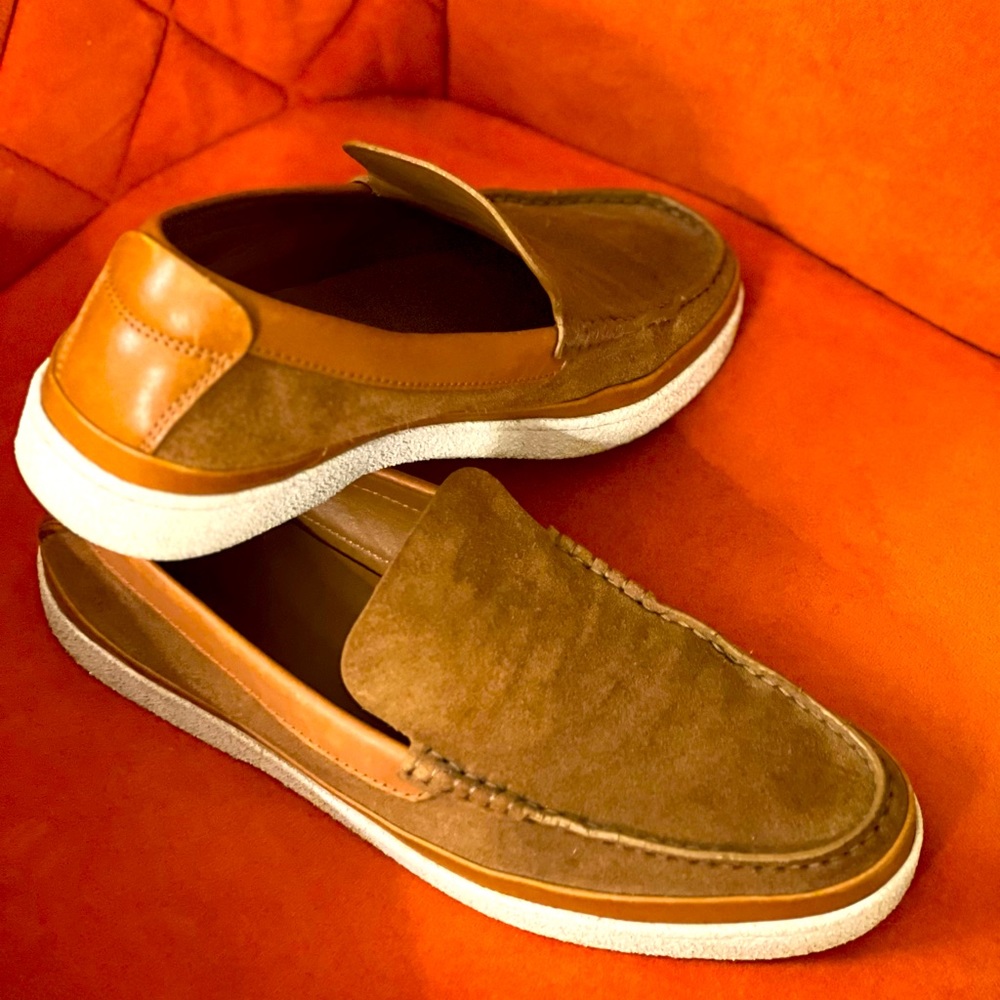 Men’s luxury green/grey loafers